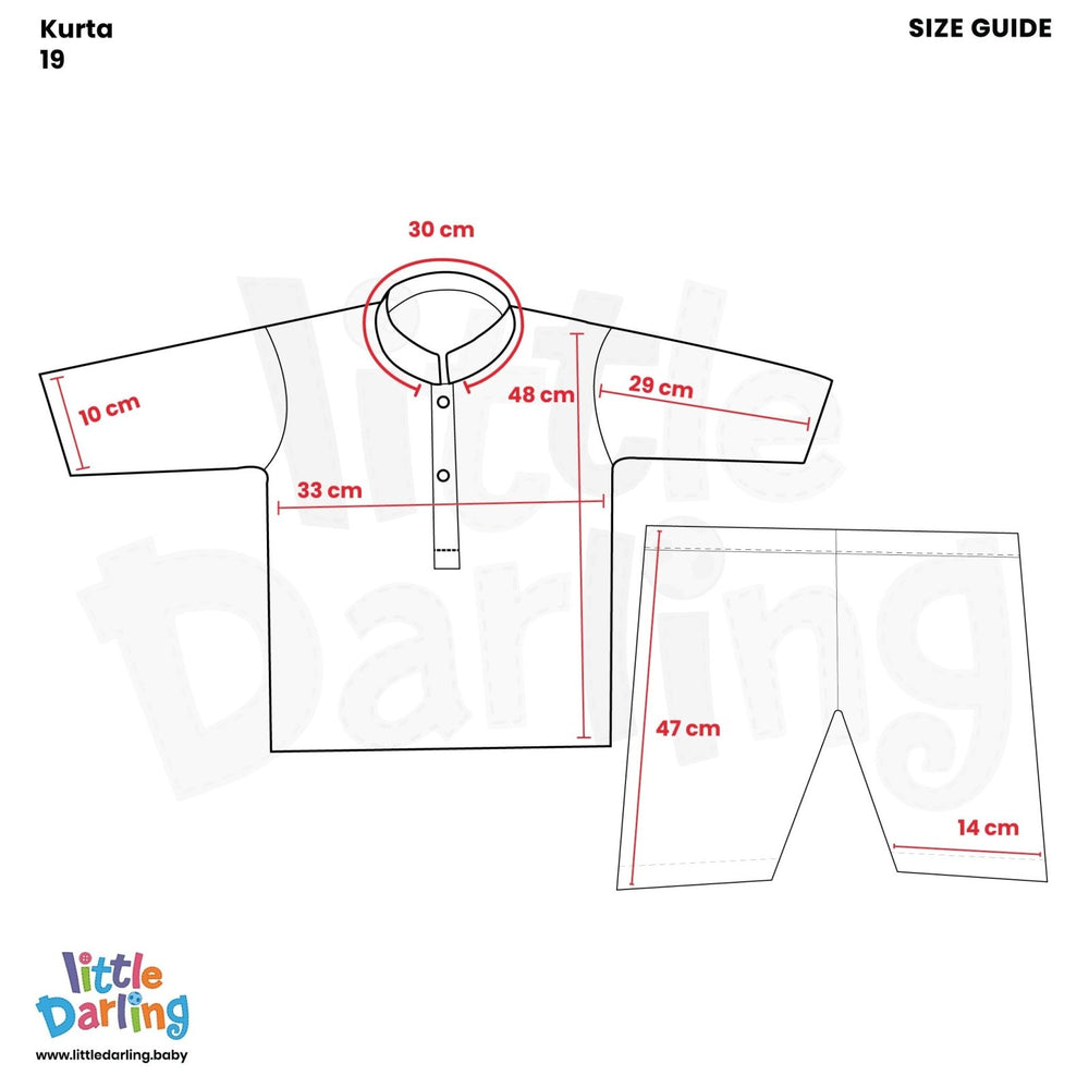 Newborn Baby Kurta Shalwar Cyan Color | Little Darling - Zubaidas Mothershop