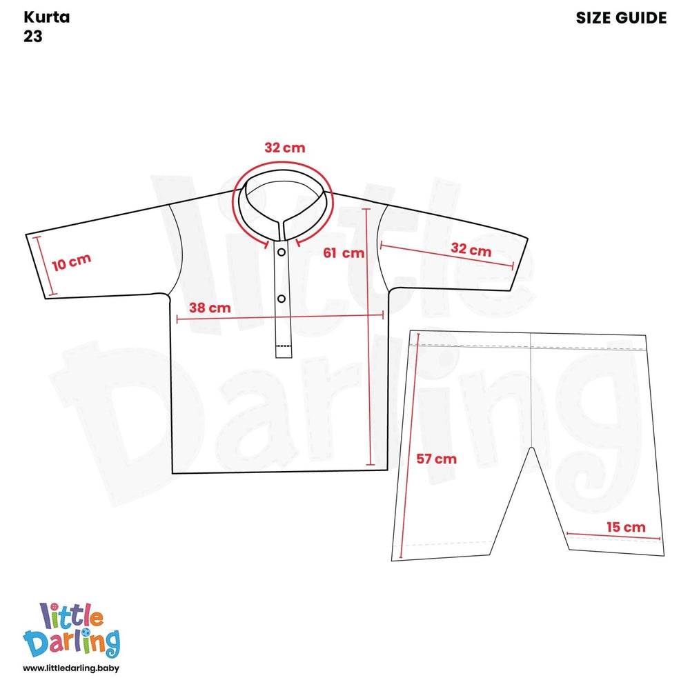 Newborn Baby Kurta Shalwar Cyan Color | Little Darling - Zubaidas Mothershop