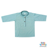 Newborn Baby Kurta Shalwar Cyan Color | Little Darling - Zubaidas Mothershop