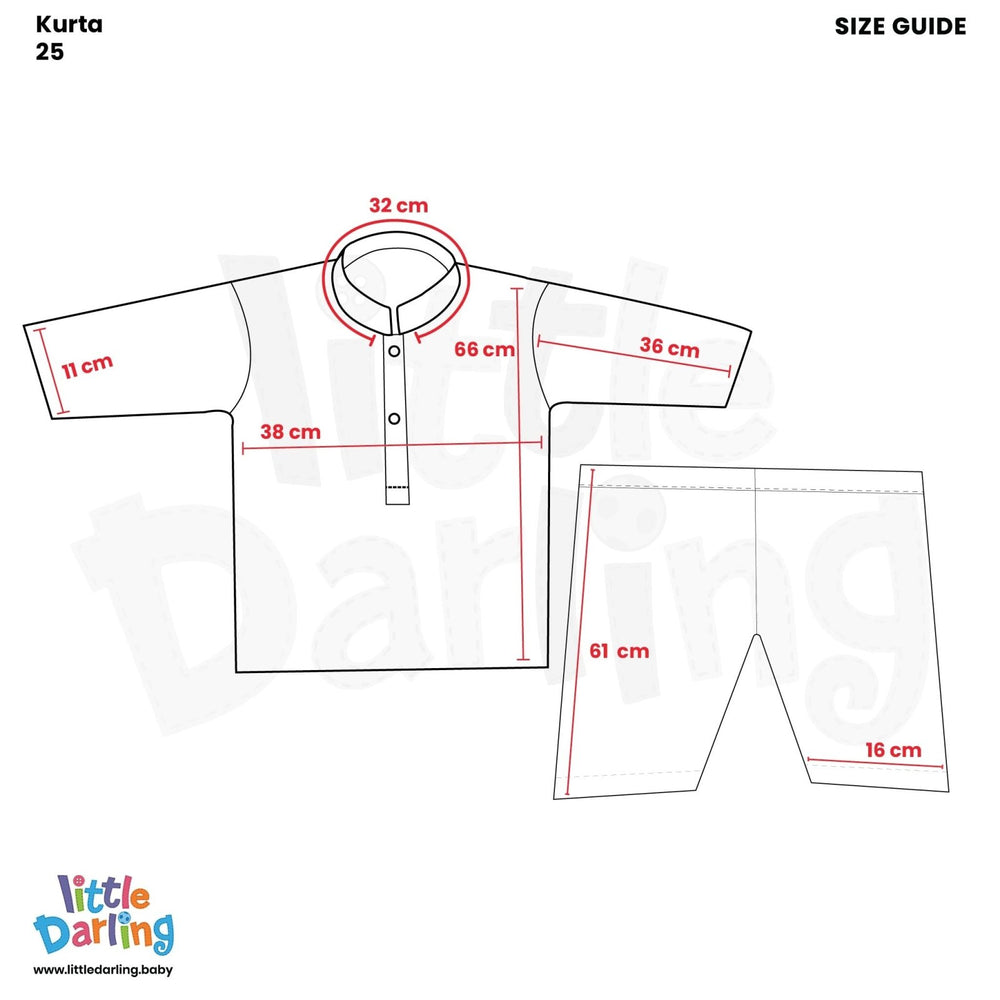 Newborn Baby Kurta Shalwar SkyBlue | Little Darling - Zubaidas Mothershop