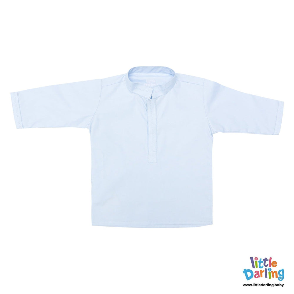 Newborn Baby Kurta Shalwar SkyBlue | Little Darling - Zubaidas Mothershop