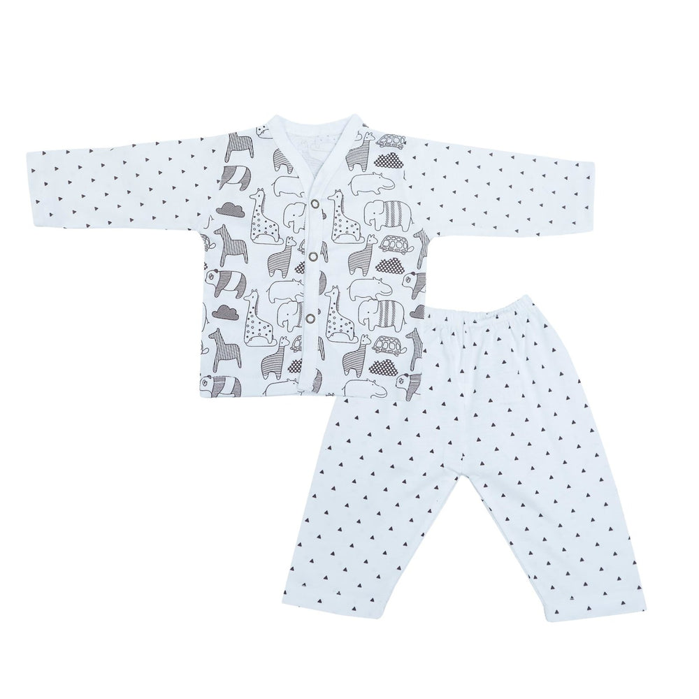 Night Suit With Pajama Animal Printed | Little Darling - Zubaidas Mothershop