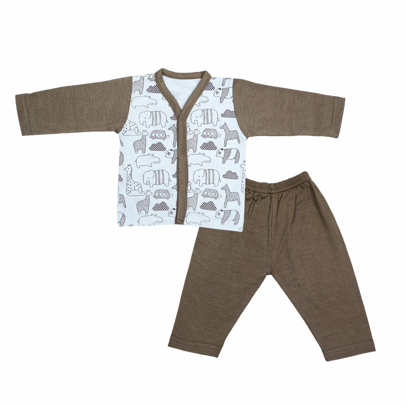 Night Suit With Pajama Brown Animal by Little Darling