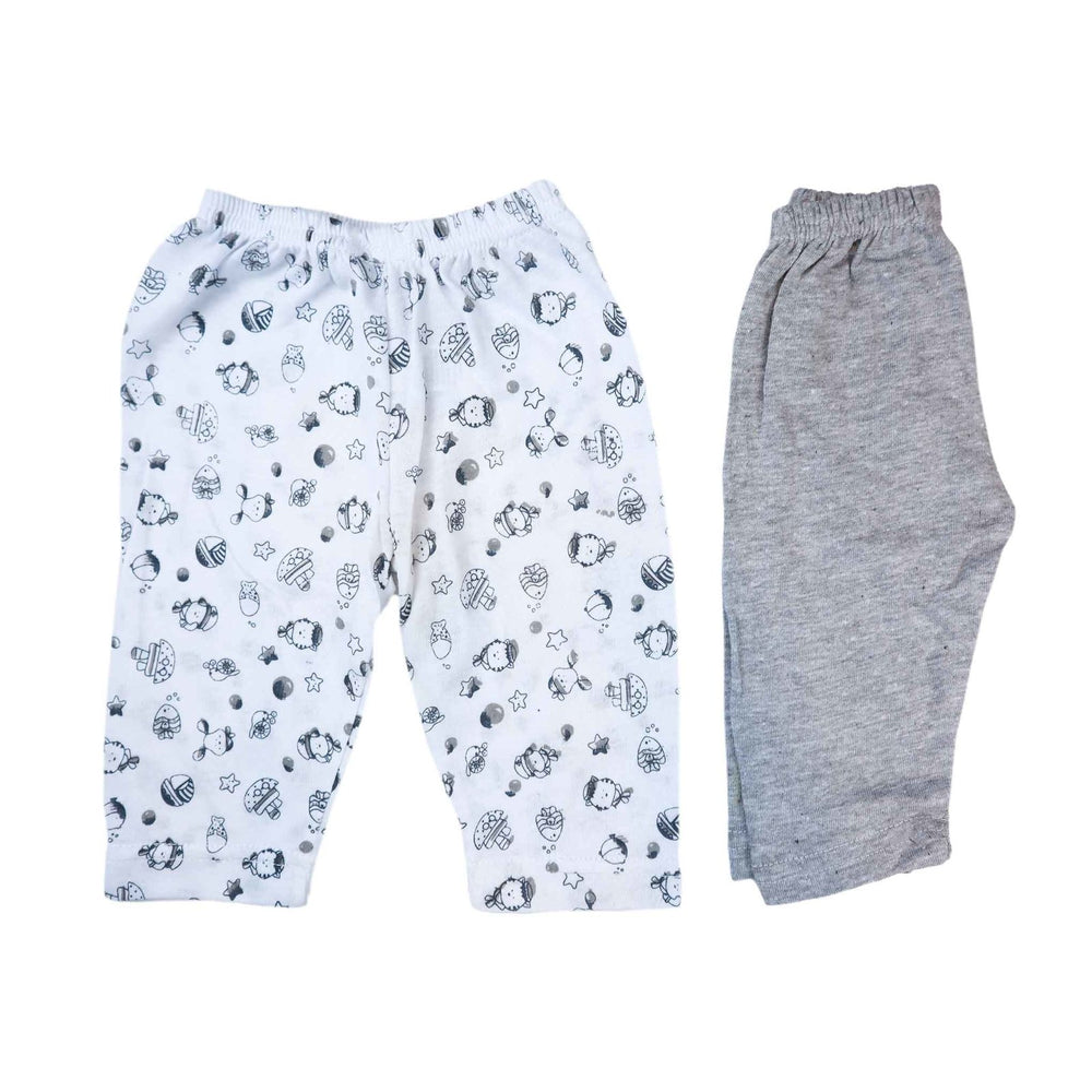 Pajama Set of 2 Cartoon Print Grey Color | Little Darling - Zubaidas Mothershop