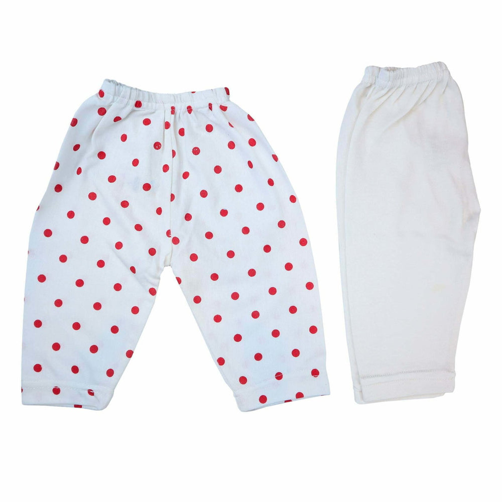 Pajama Set of 2 Red Dot White Color | Little Darling - Zubaidas Mothershop