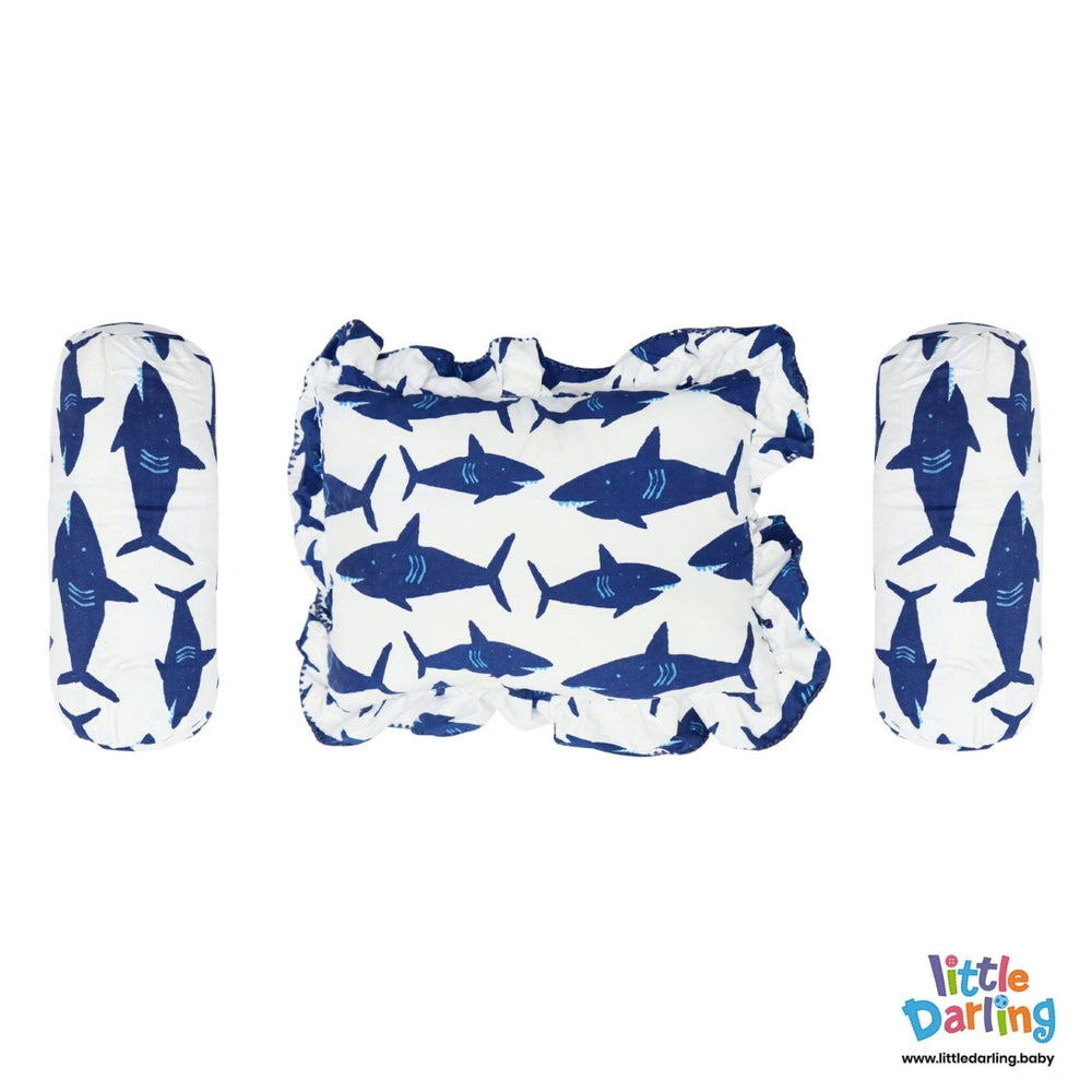 Pillow Set PK of 3 Shark Print | Little Darling - Zubaidas Mothershop