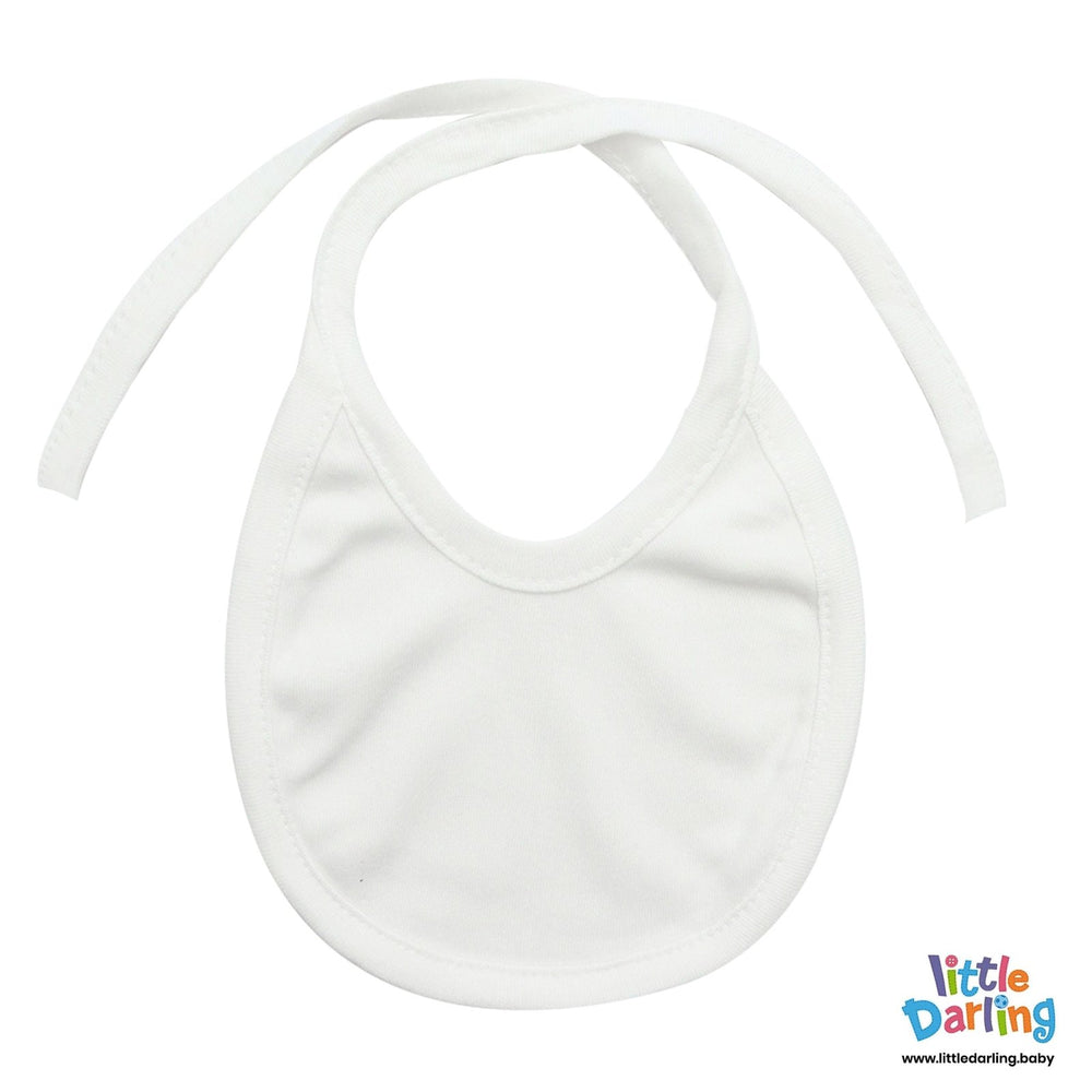 Plain White Pack of 5 Bibs | Little Darling - Zubaidas Mothershop