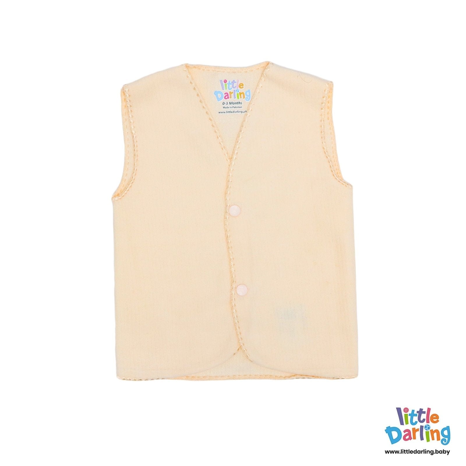 Pollar Vest Sleeveless Peach Color by Little Darling