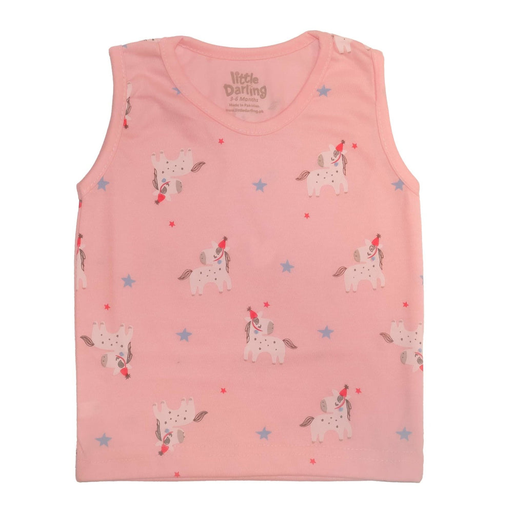 Sando Suit Pink Unicorn Print | Little Darling - Zubaidas Mothershop