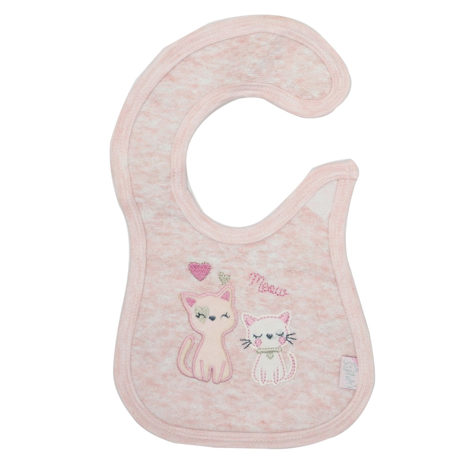 Waterproof Bibs Cats Embroidery Pink - Zubaidas Mothershop