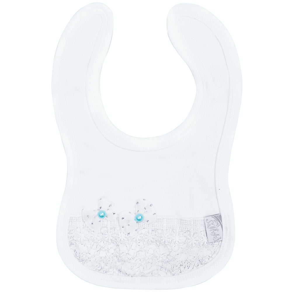 Waterproof Bibs Floral Design White - Zubaidas Mothershop