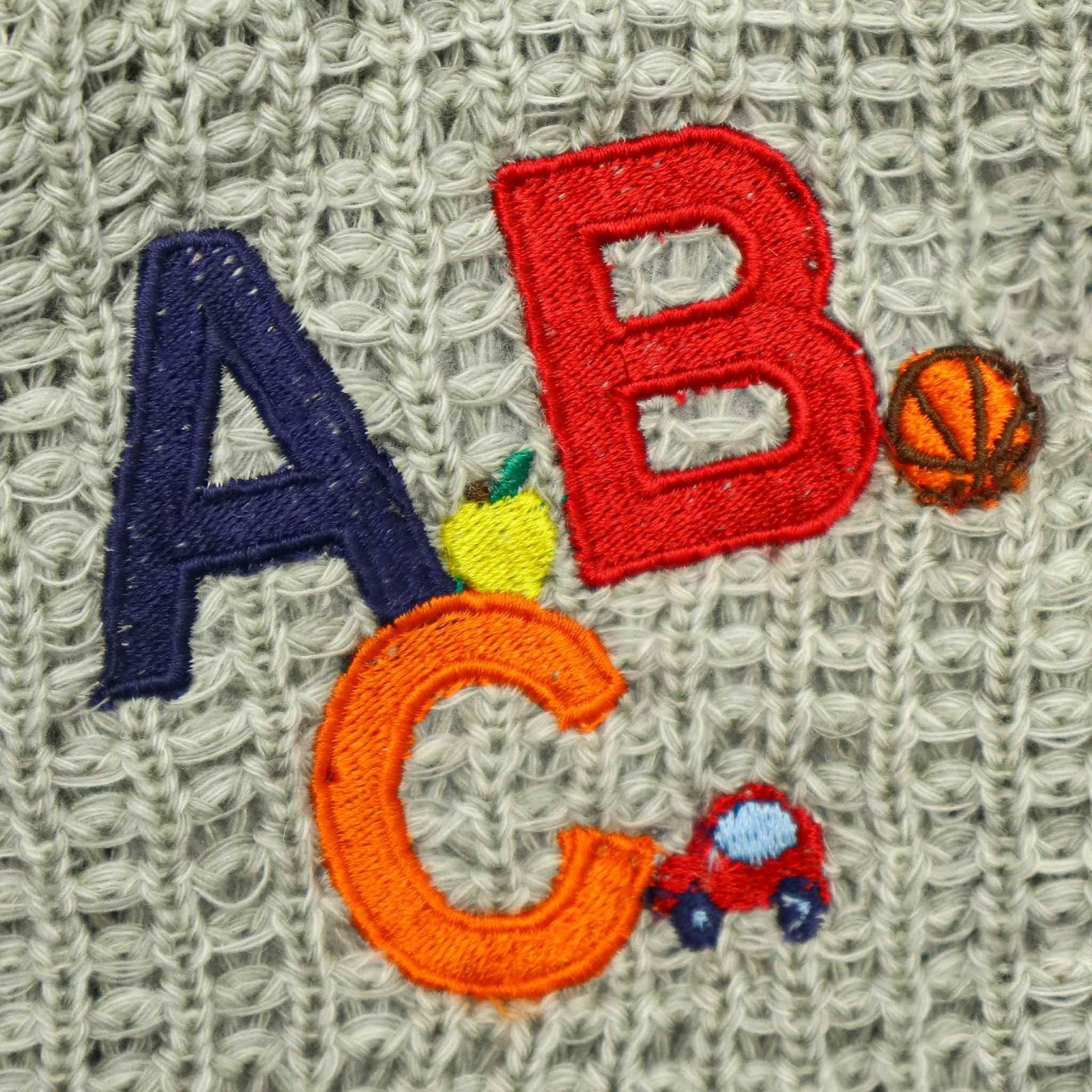 Woolen Hooded Jacket ABC Embroidery  by Little Darling