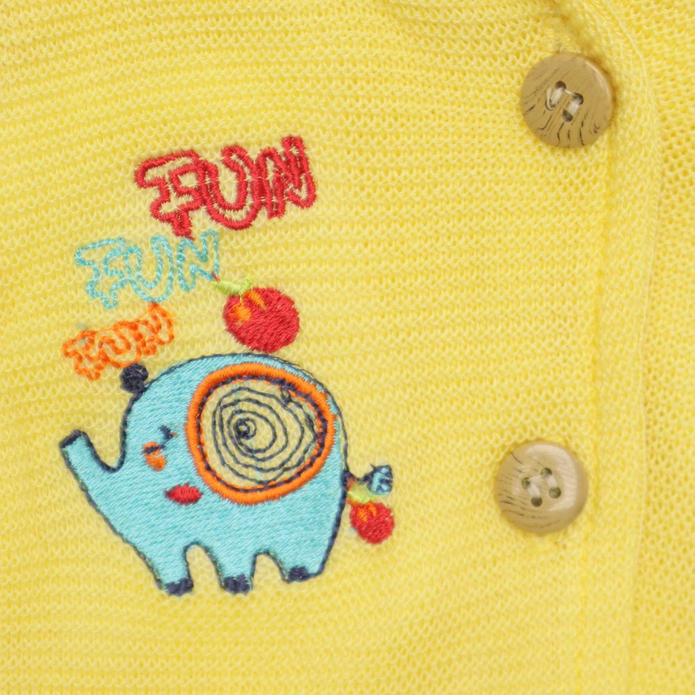 Woolen Hooded Jacket Elephant Embroidery | Little Darling - Zubaidas Mothershop
