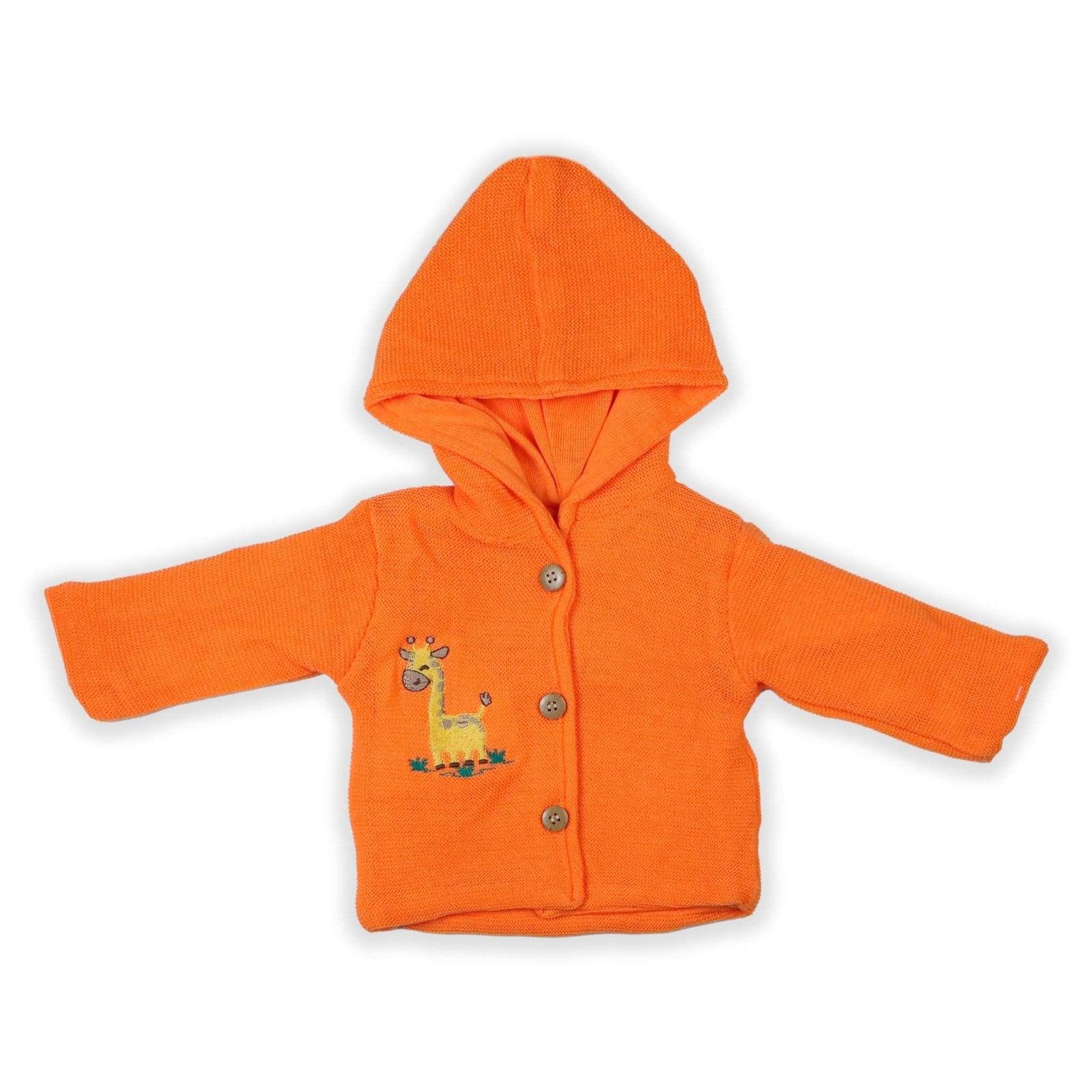 Woolen Hooded Jacket Orange | Little Darling - Zubaidas Mothershop