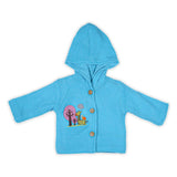 Woolen Hooded Jacket Sky Blue | Little Darling - Zubaidas Mothershop