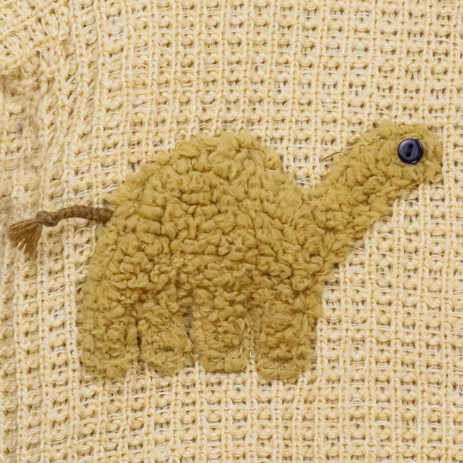 Hooded Woolen Romper Embossed Camel Beige Color by Little Darling