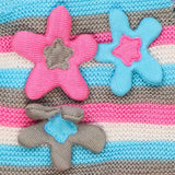 Woolen Romper Pink Strips Embossed Stars | Little Darling - Zubaidas Mothershop