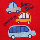 Woolen Romper Strips With Cars Embroidery | Little Darling - Zubaidas Mothershop